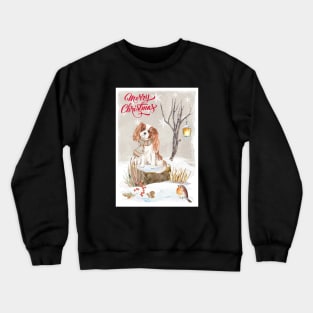 Cavalier King Charles Spaniel Merry Christmas Santa Dog Crewneck Sweatshirt